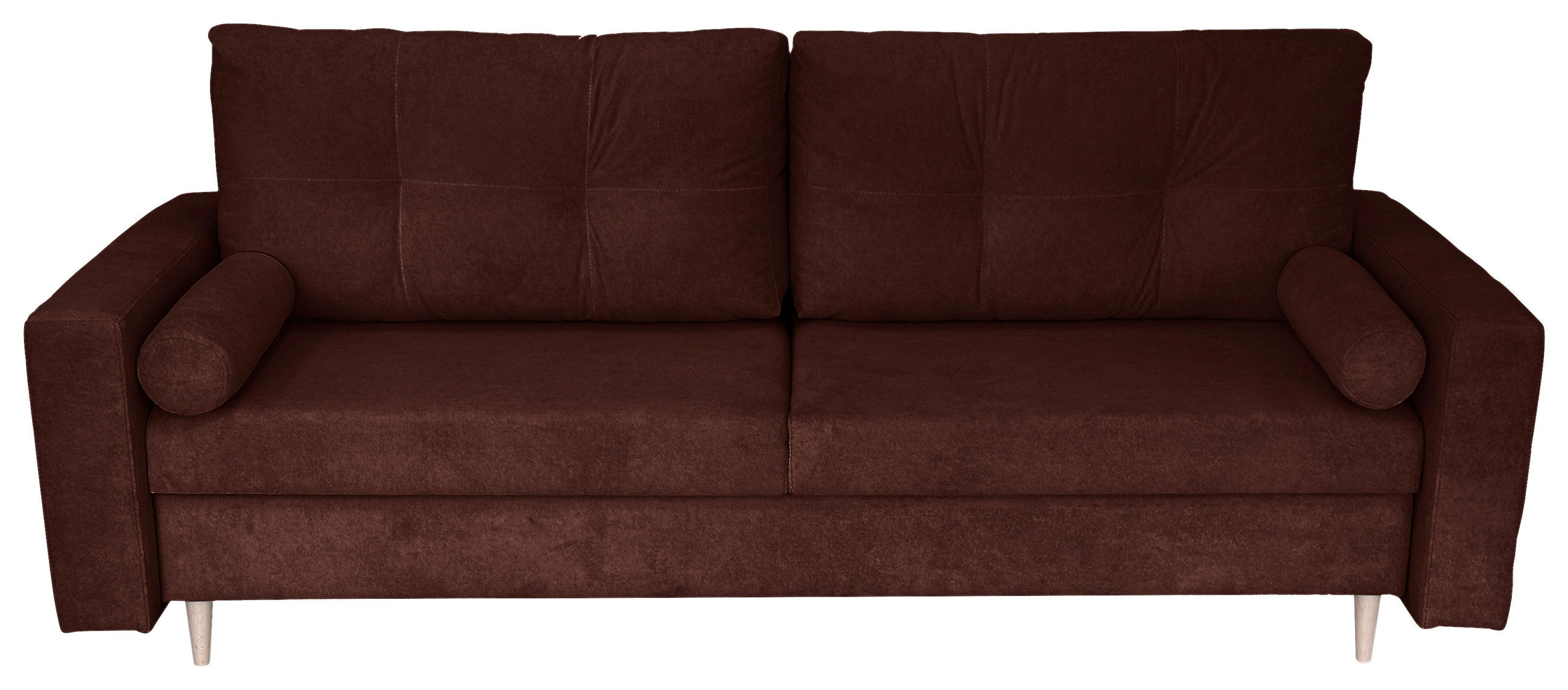 SCHLAFSOFA Cord Rot  - Rot/Schwarz, Design, Holz/Kunststoff (220/96/98cm) - MID.YOU