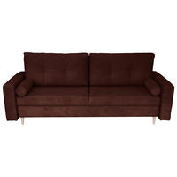 SCHLAFSOFA Cord Rot  - Rot/Schwarz, Design, Holz/Kunststoff (220/96/98cm) - MID.YOU