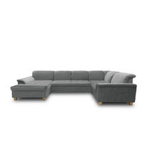 WOHNLANDSCHAFT  in Mikrofaser Dunkelgrau  - Eichefarben/Dunkelgrau, KONVENTIONELL, Holz/Textil (170/352/214cm) - MID.YOU