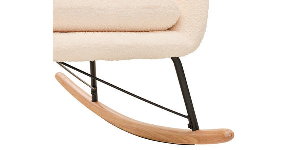 SCHAUKELSTUHL in Teddystoff Creme - Creme/Naturfarben, LIFESTYLE, Holz/Textil (71/94/91cm) - Novel