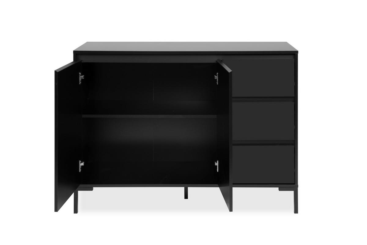 KOMMODE , 120/87/40 cm, 3 Schublade(n)  - Schwarz, Design, Holzwerkstoff (120/87/40cm) - MID.YOU