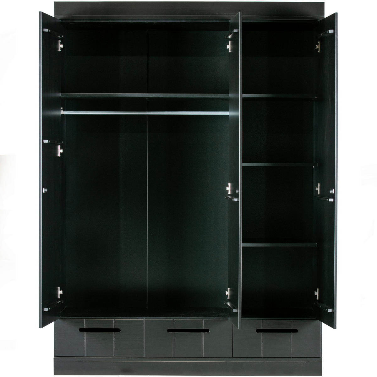 DREHTÜRENSCHRANK  in Schwarz  - Schwarz, Design, Holz (140/195/53cm) - Livetastic