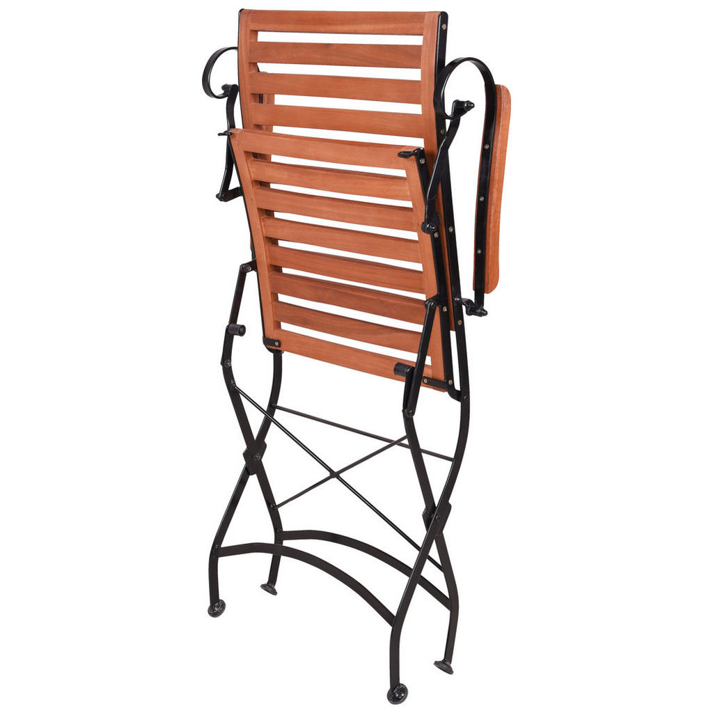 Thumbnail - Gardenson Deckchair, Braun, Schwarz, Holz, Metall, Eukalyptusholz, Hartholz, 62x89x136 cm, wetterbeständig, UV-beständig...