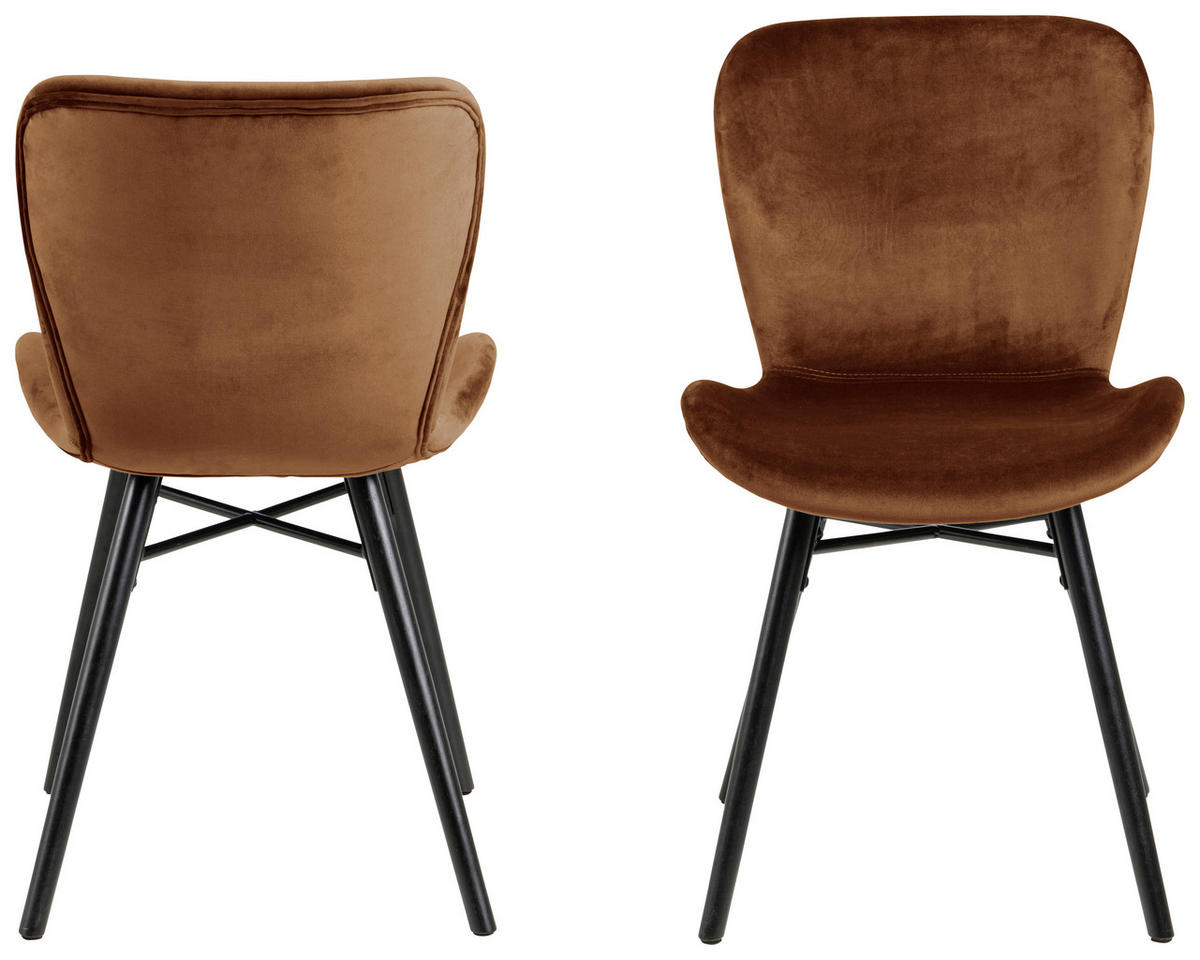 STOL sammet  - svart/kopparfärgad, Trend, metall/textil (47/82,5/53cm) - Hom`in