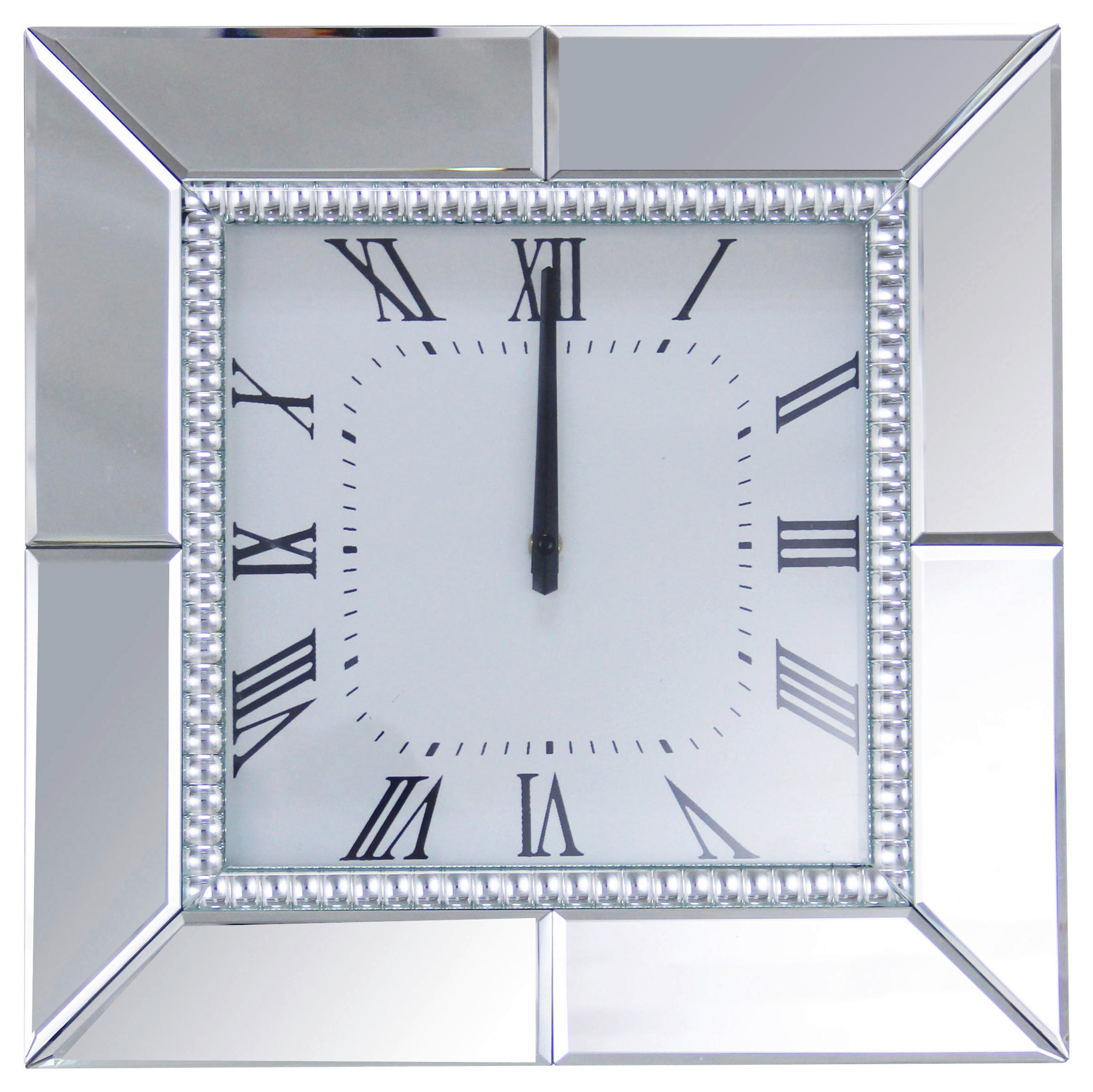ZIDNI SAT 40,5/40,5/5 cm - srebrna, Dizajnerski, staklo/pločasti materijal (40,5/40,5/5cm) - Xora