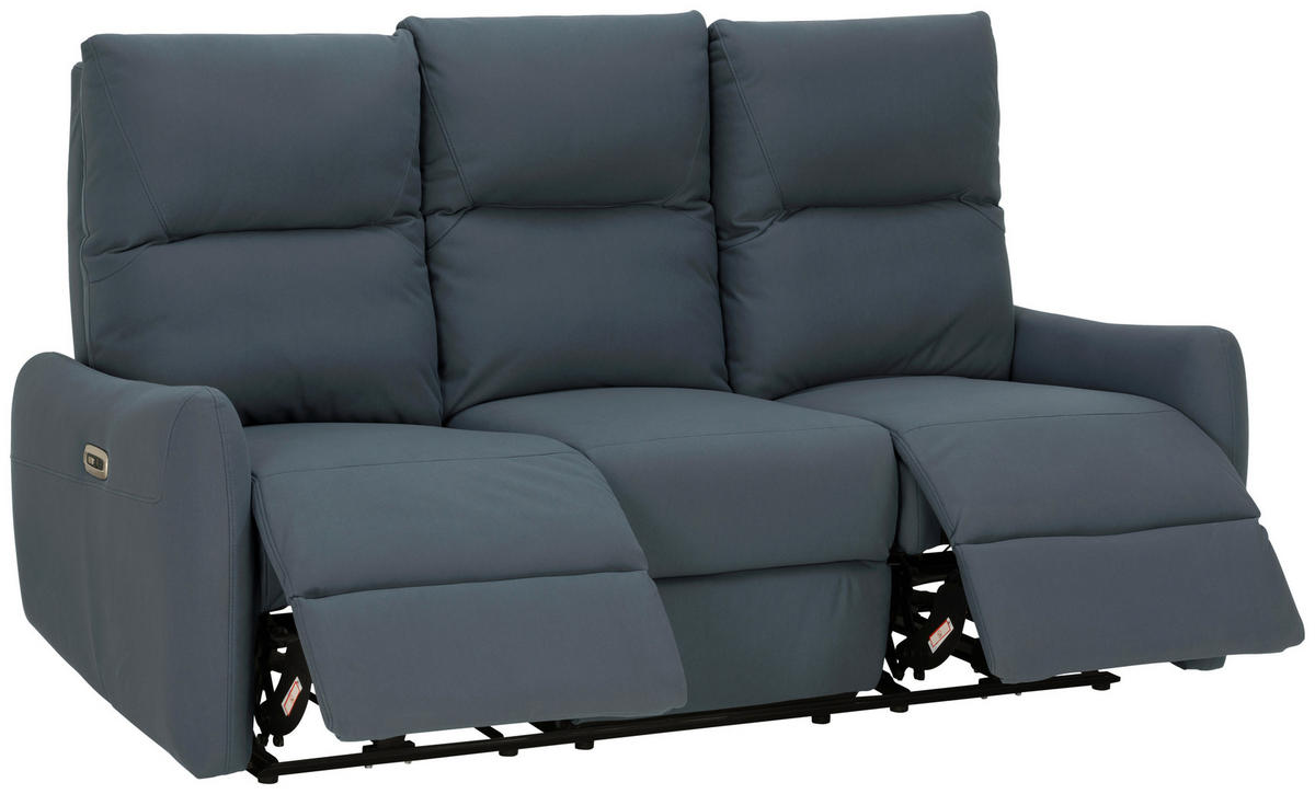 SITZGARNITUR Mikrofaser Dunkelblau  - Schwarz/Dunkelblau, KONVENTIONELL, Textil/Metall - Livetastic