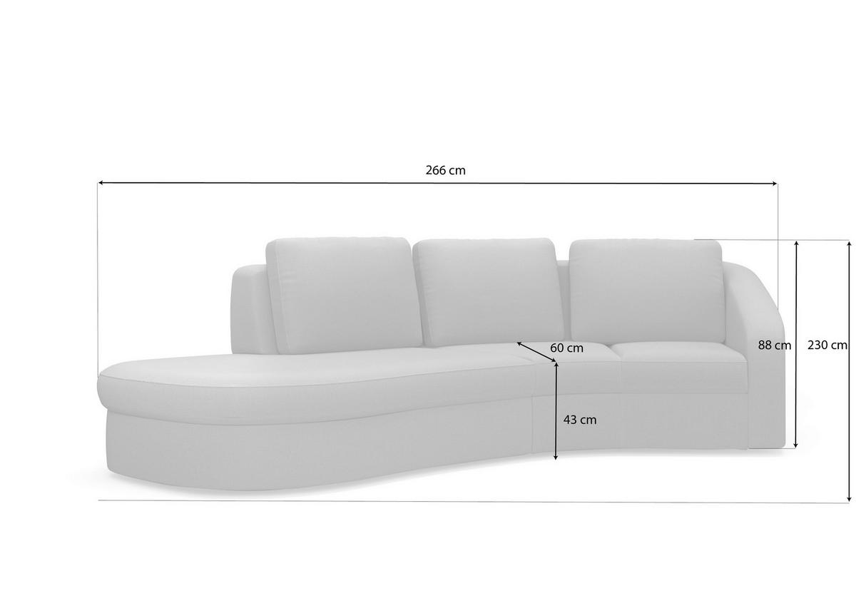 ECKSOFA JAZZ V Weiß Mikrofaser  - Schwarz/Weiß, MODERN, Kunststoff/Textil (230/266cm) - Sit & More