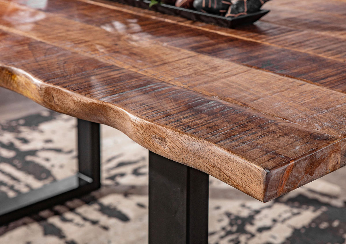 ESSTISCH in Holz 180/90/76 cm  - Schwarz/Naturfarben, Trend, Holz/Metall (180/90/76cm) - Landscape