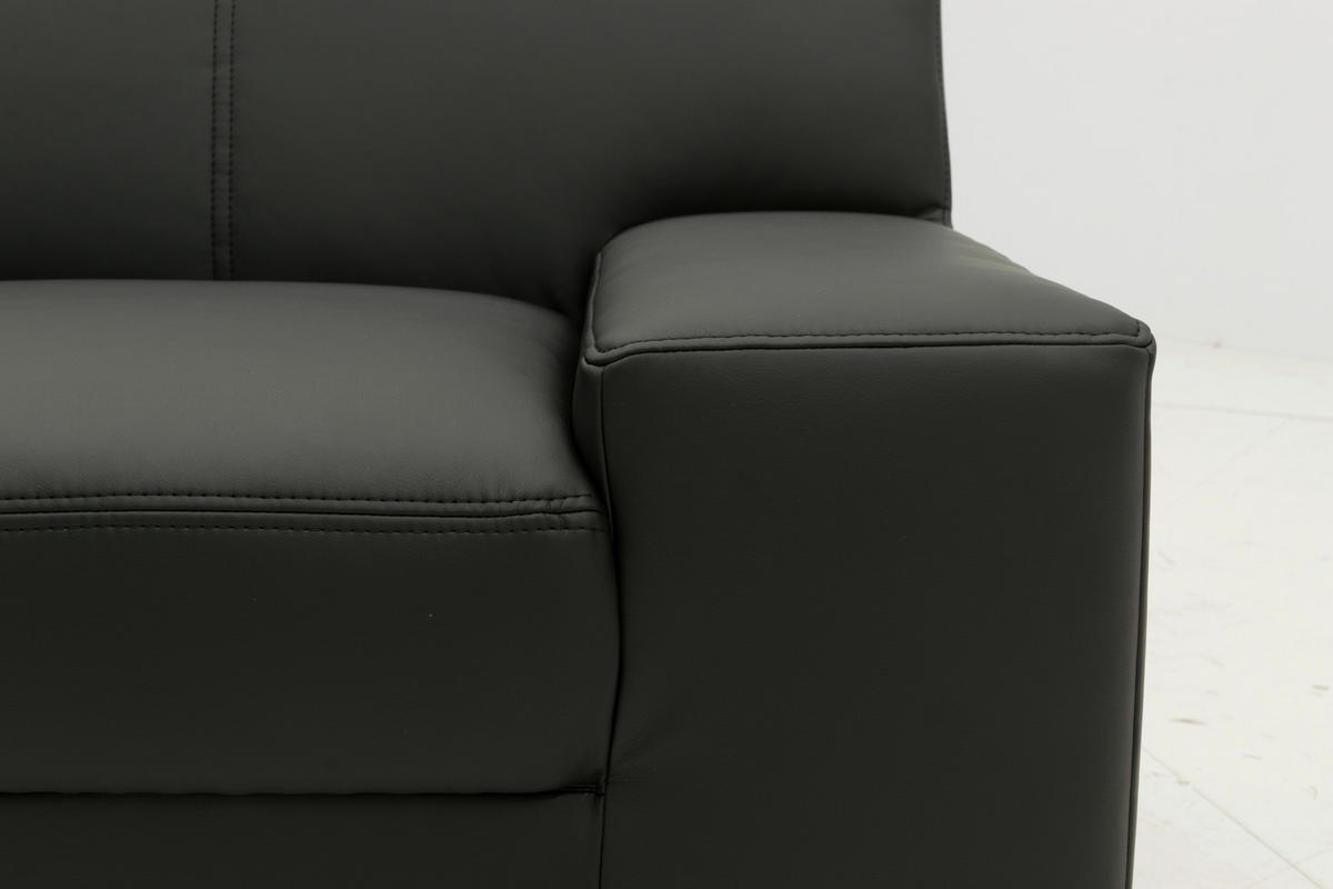 SESSEL Lederlook Schwarz    - Wengefarben/Schwarz, Design, Holz/Textil (101/74/85cm) - MID.YOU