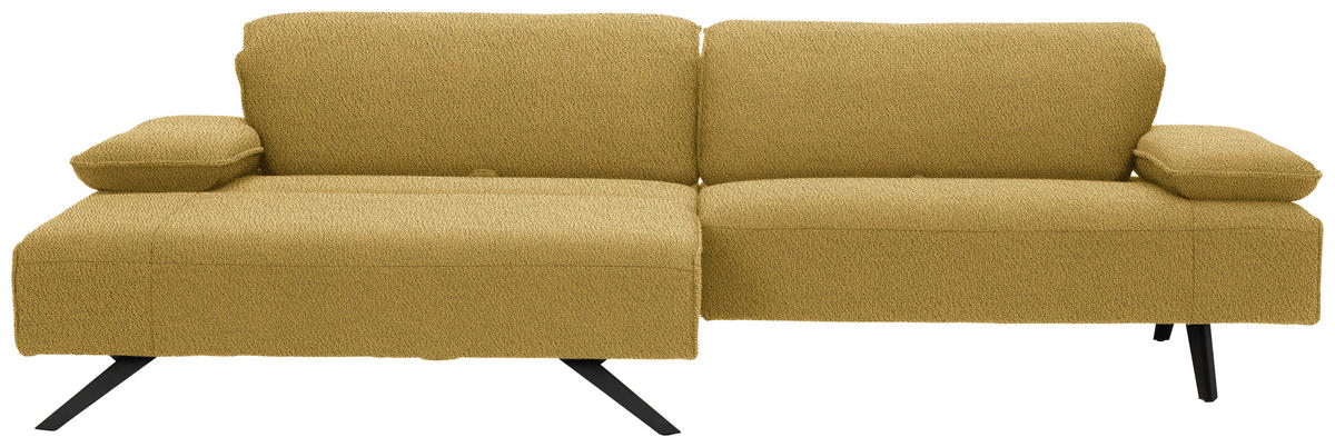 ECKSOFA in Flachgewebe Goldfarben  - Anthrazit/Goldfarben, Design, Textil/Metall (166/280cm) - Johann Jakob