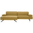 ECKSOFA in Flachgewebe Goldfarben  - Anthrazit/Goldfarben, Design, Textil/Metall (166/280cm) - Ambiente