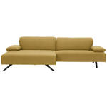 ECKSOFA in Flachgewebe Goldfarben  - Anthrazit/Goldfarben, Design, Textil/Metall (166/280cm) - Ambiente