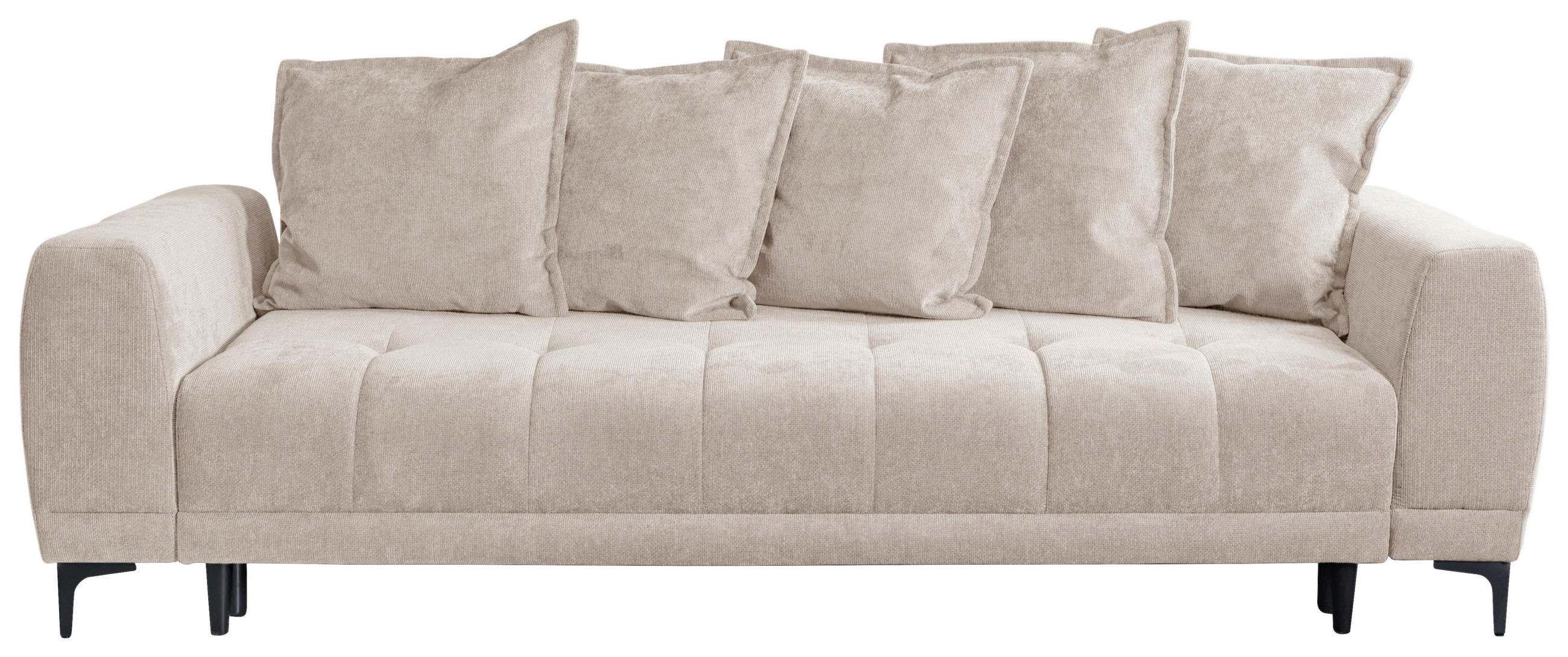 SCHLAFSOFA  mit Bettkasten erhältlich, Bettfunktion erhältlich Struktur Beige  - Beige/Schwarz, Design, Holz/Textil (247/94/90cm) - MID.YOU