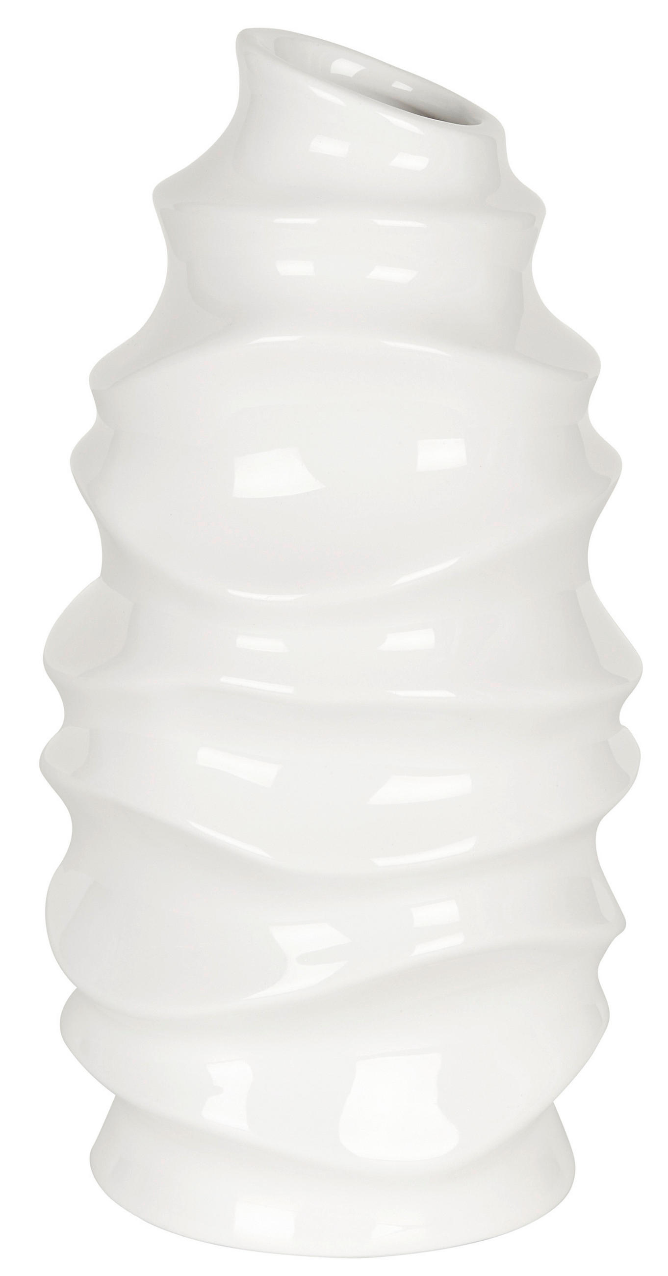 Vază 24.3 cm  - alb, Design, ceramică (12,5/24,3cm) - Ambia Home