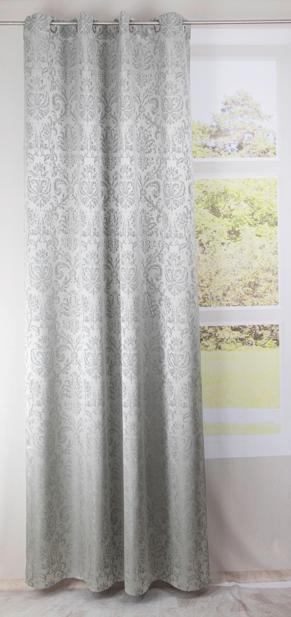 ÖSENSCHAL blickdicht 140/245 cm   - Grau, Design, Textil (140/245cm)