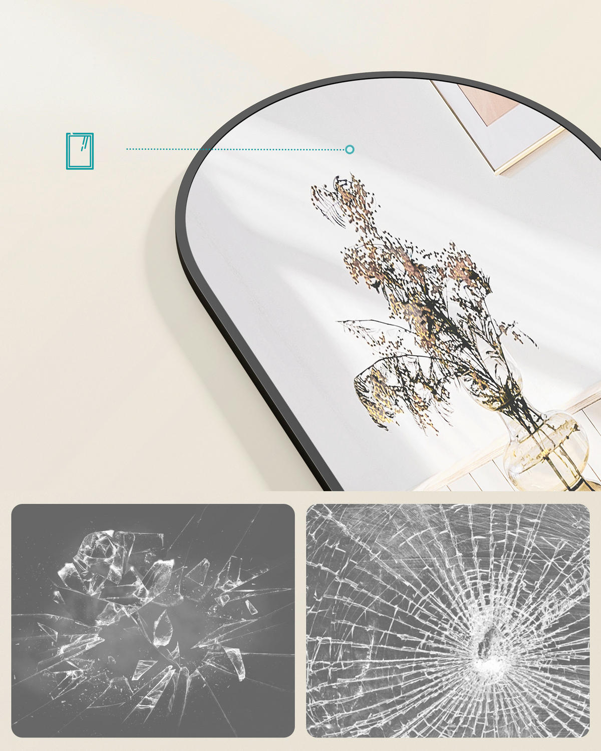 STANDSPIEGEL 40/150/29 cm  - Schwarz, Trend, Glas/Metall (40/150/29cm) - Boxxx