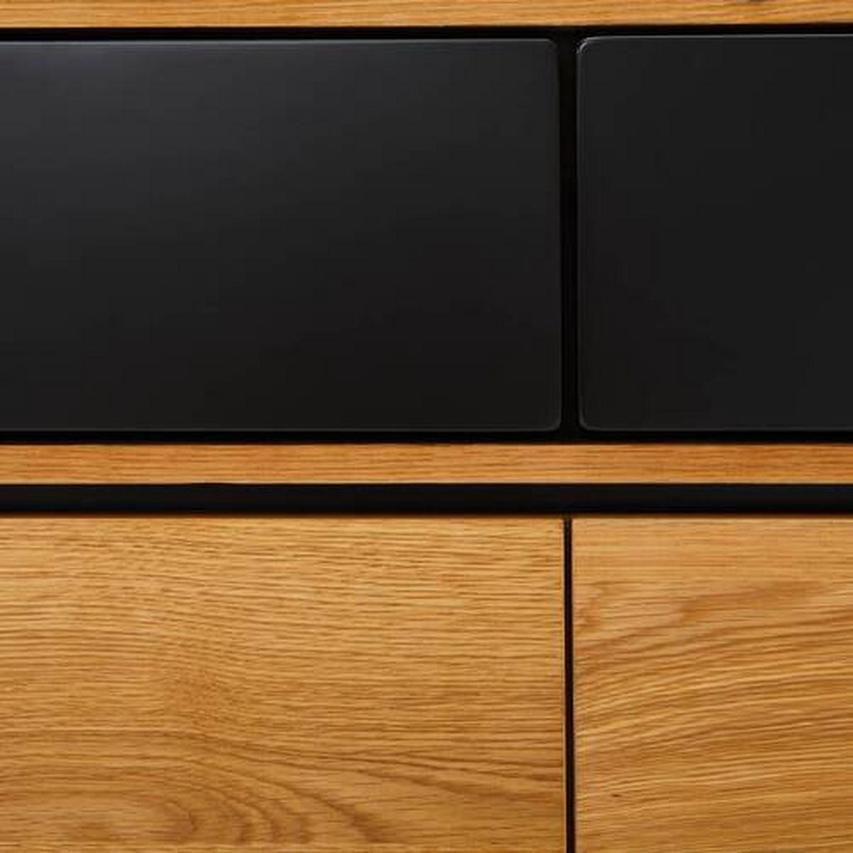 TV-BÄNK  i 160/58/40 cm  - svart/ekfärgad, Design, metall/trämaterial (160/58/40cm) - MID.YOU