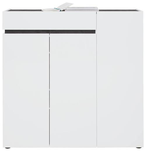 SCHUHSCHRANK 120/115/34 cm  - Weiss/Anthrazit, Design, Holzwerkstoff/Kunststoff (120/115/34cm) - Voleo