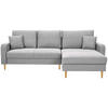 ECKSOFA in Flachgewebe Hellgrau  - Eiche Wotan/Hellgrau, Konventionell, Holz/Textil (255/157cm) - Carryhome
