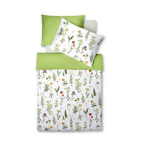 ÁGYNEMŰHUZAT-GARNITÚRA 140/200 cm  - világoszöld/világospiros, Basics, textil (140/200cm) - Fleuresse