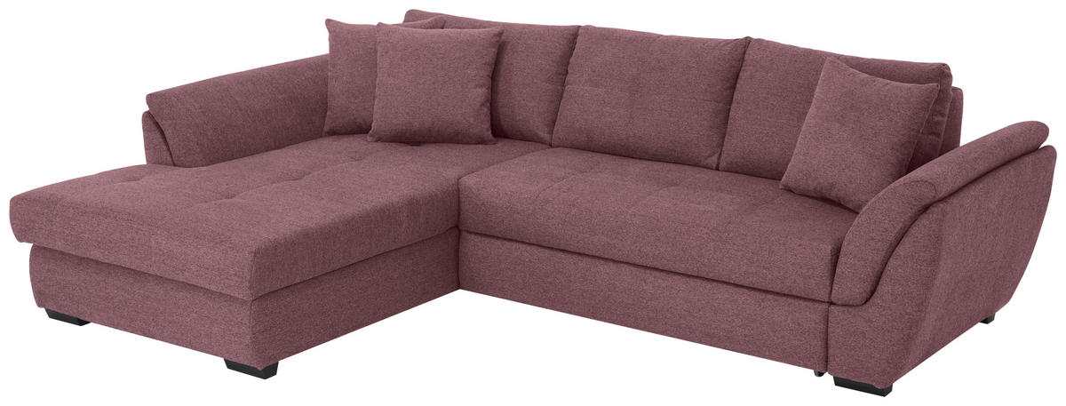 ECKSOFA in Webstoff Beere  - Beere/Schwarz, Design, Kunststoff/Textil (187/278cm) - Livetastic