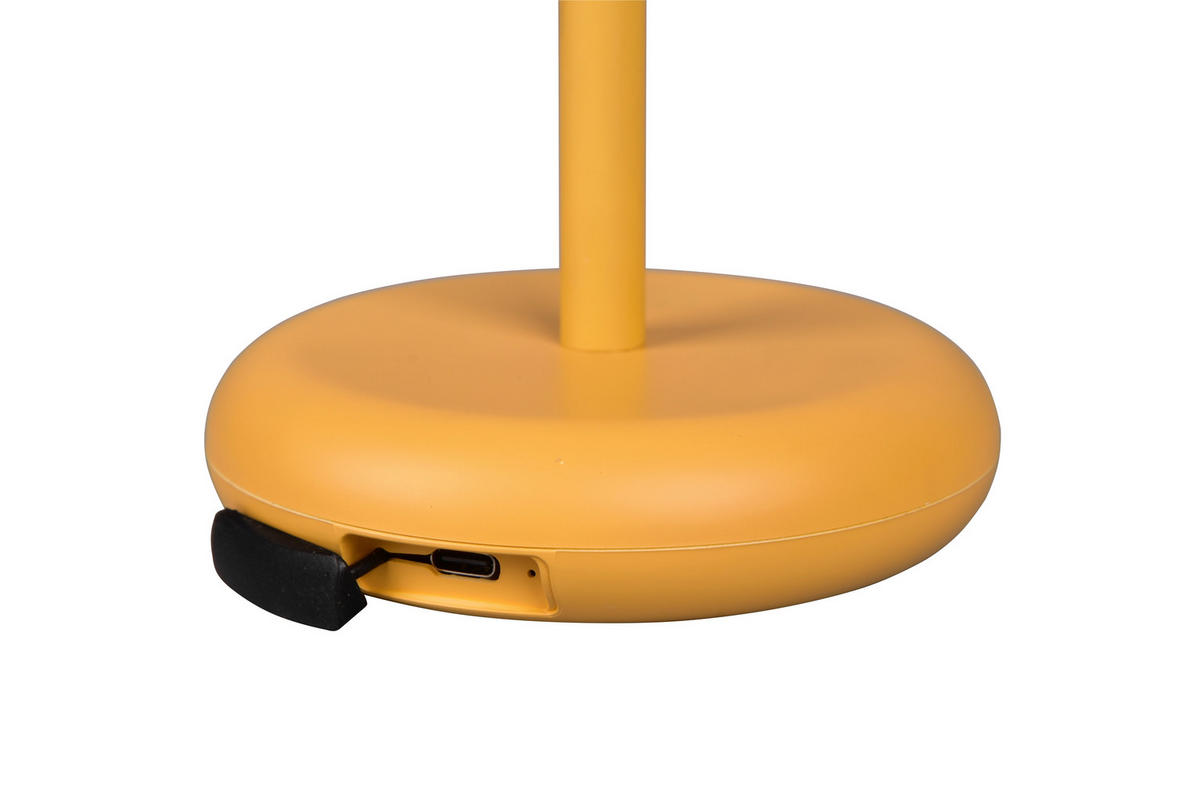 AKKU-TISCHLEUCHTE - Gelb, Trend, Kunststoff (13,5/30cm)