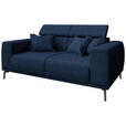 2-SITZER-SOFA Webstoff Dunkelblau  - Schwarz/Dunkelblau, KONVENTIONELL, Textil/Metall (200/80/110cm) - Carryhome