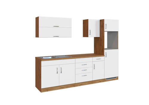 KÜCHENLEERBLOCK 270 cm in Weiß - Eichefarben/Weiß, MODERN (270cm) - Held