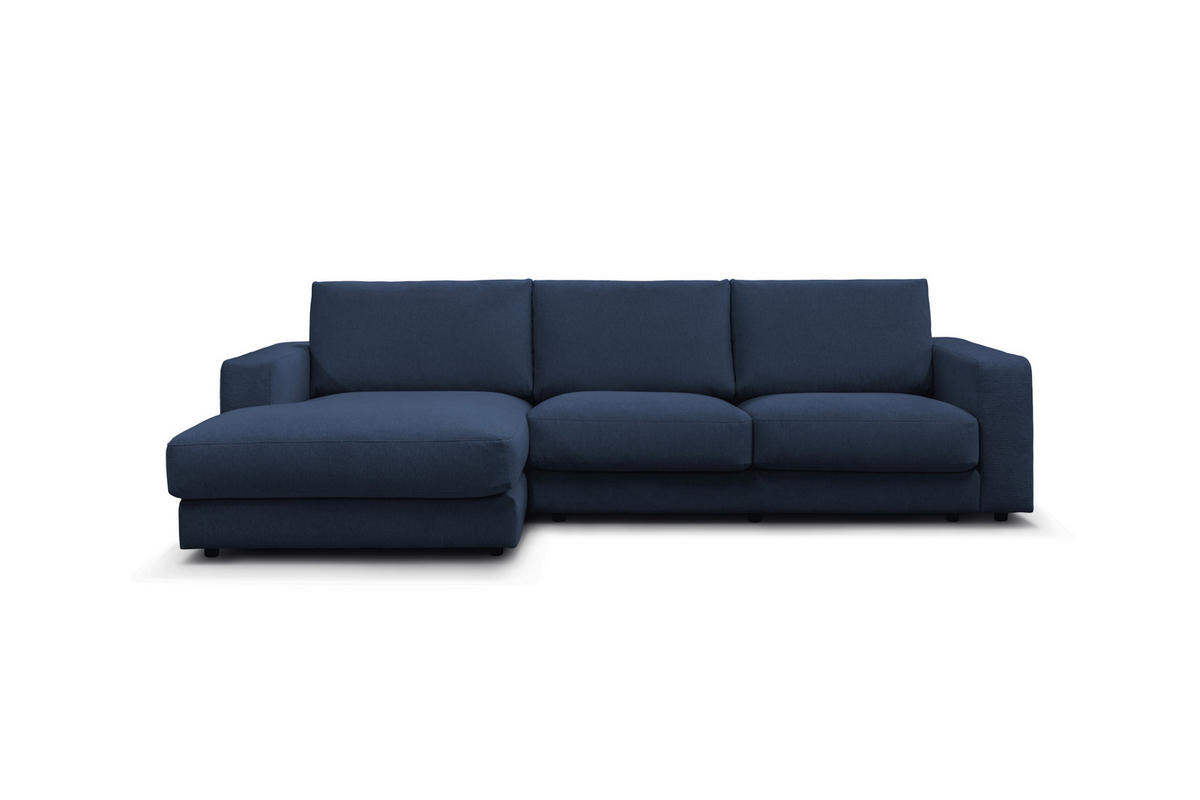 ECKSOFA VIGO Dunkelblau  - Schwarz/Dunkelblau, Design, Textil (172/303cm) - MID.YOU