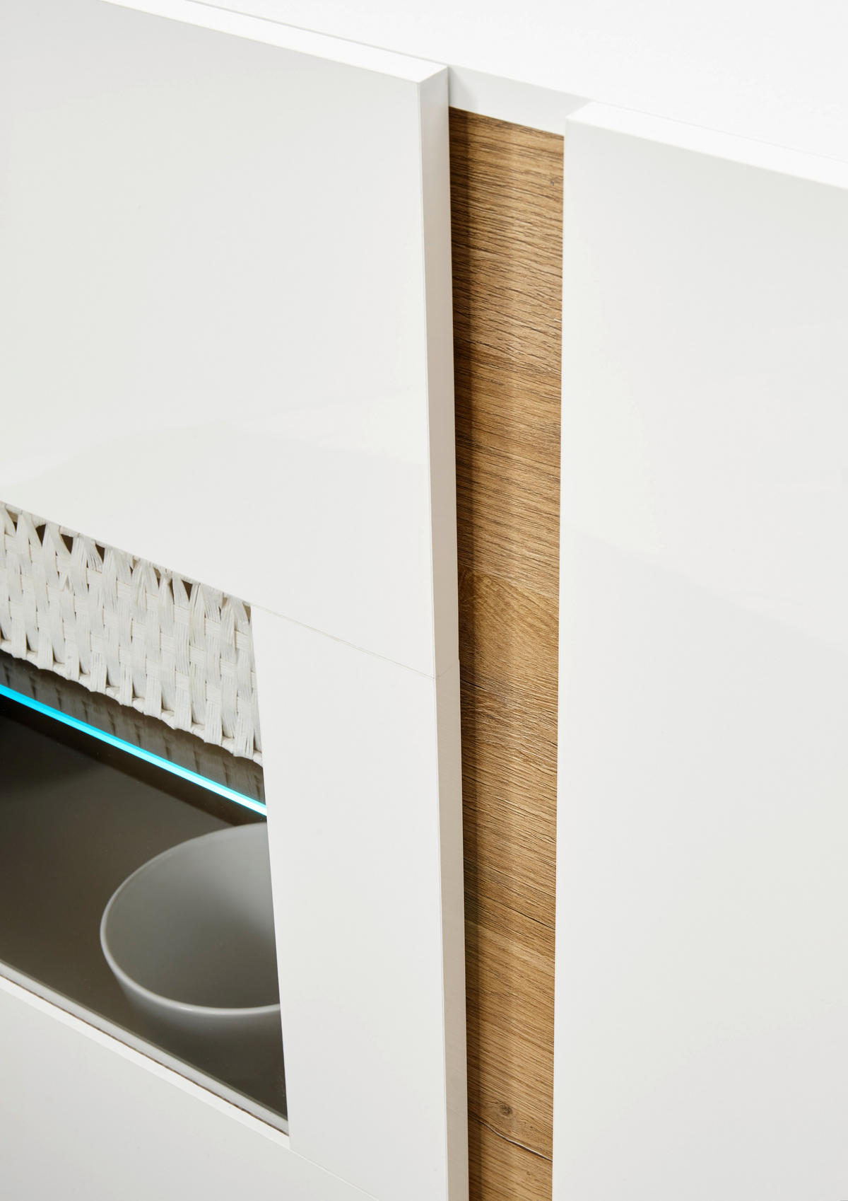 SIDEBOARD  in 138/91/40 cm  - Eichefarben/Weiß, Design, Glas/Holzwerkstoff (138/91/40cm) - MID.YOU