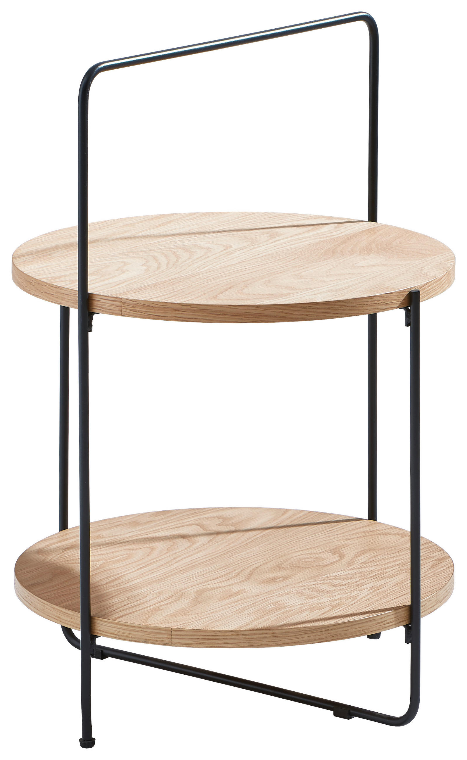 PRÍRUČNÝ STOLÍK, dub, čierna, farba duba - čierna/farba duba, Design, kov/drevo (45/45/68cm) - Xora