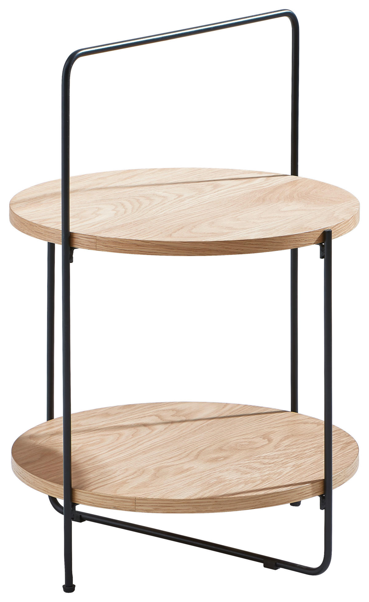 PRÍRUČNÝ STOLÍK, dub, čierna, farba duba - čierna/farba duba, Design, kov/drevo (45/45/68cm) - Xora