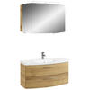 BADEZIMMER 3-teilig  in 101 cm  - Chromfarben/Eichefarben, KONVENTIONELL, Glas/Holzwerkstoff (101cm) - Pelipal