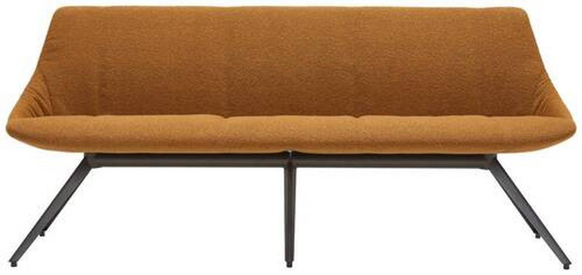SITZBANK 195/88/62 cm Bouclé Bronzefarben Metall  - Anthrazit/Bronzefarben, Design, Textil/Metall (195/88/62cm) - Bert Plantagie
