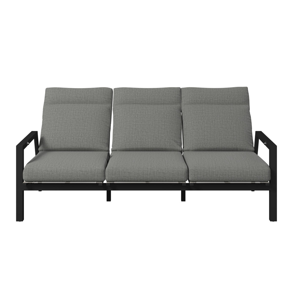 3-SITZER-BANK 196/97/87 cm  in Anthrazit, Grau  - Anthrazit/Grau, Design, Textil/Metall (196/97/87cm) - Amatio