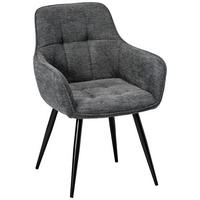 ARMLEHNSTUHL  in Eisen Mikrofaser  - Schwarz/Grau, LIFESTYLE, Textil/Metall (57/84/60cm) - MID.YOU
