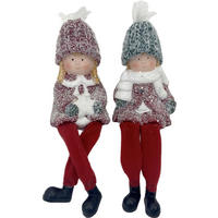 DEKORAČNÍ POSTAVIČKA - DÍTĚ - zelená/červená, Lifestyle, textil/keramika (7,5cm) - X-Mas