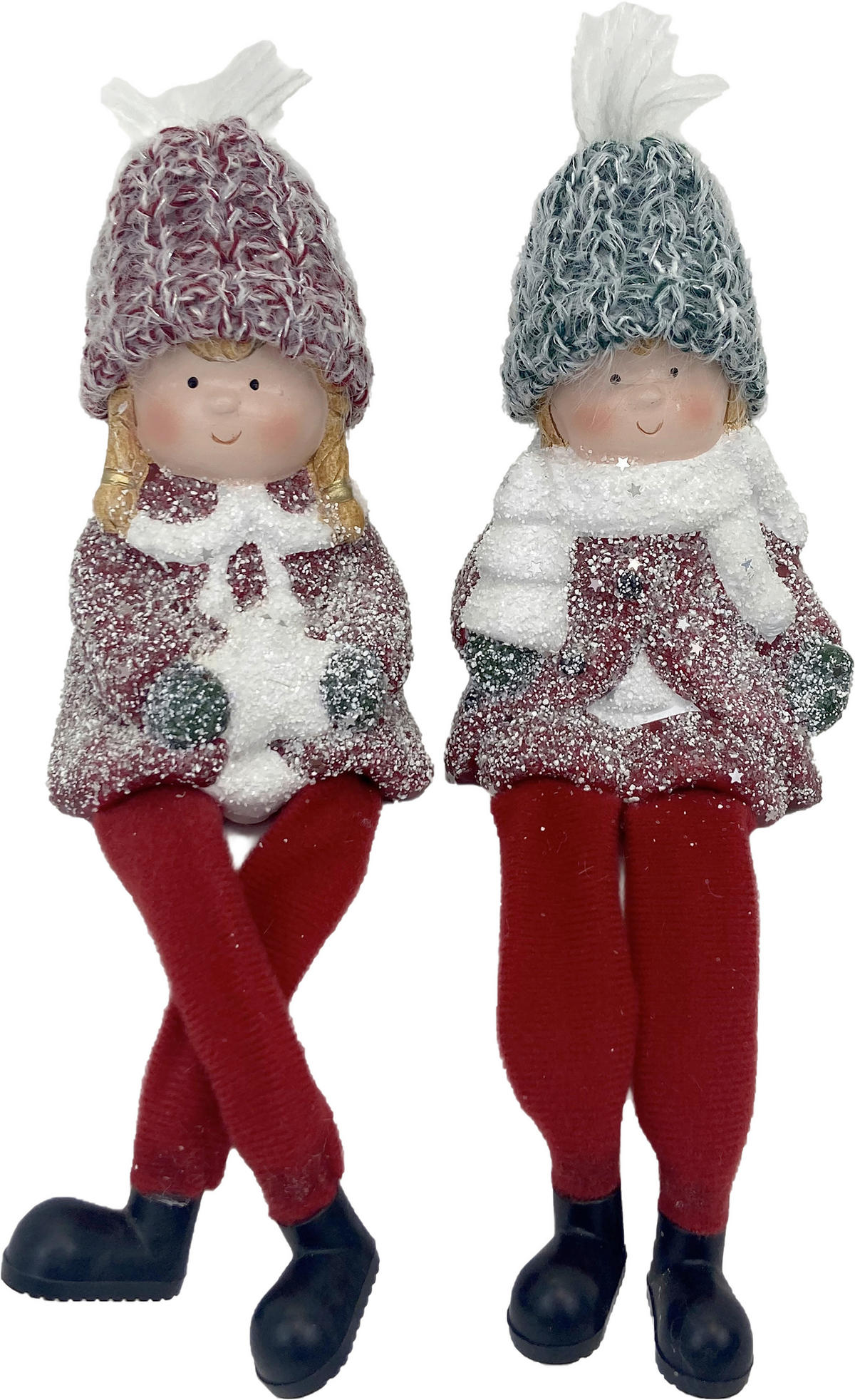 DEKORAČNÍ POSTAVIČKA - DÍTĚ - zelená/červená, Lifestyle, textil/keramika (7,5cm) - X-Mas
