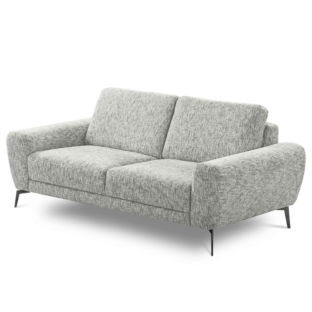 2-SITZER-SOFA SPRING Webstoff Grau  - Schwarz/Grau, Design, Textil/Metall (157/85/92cm) - Livetastic