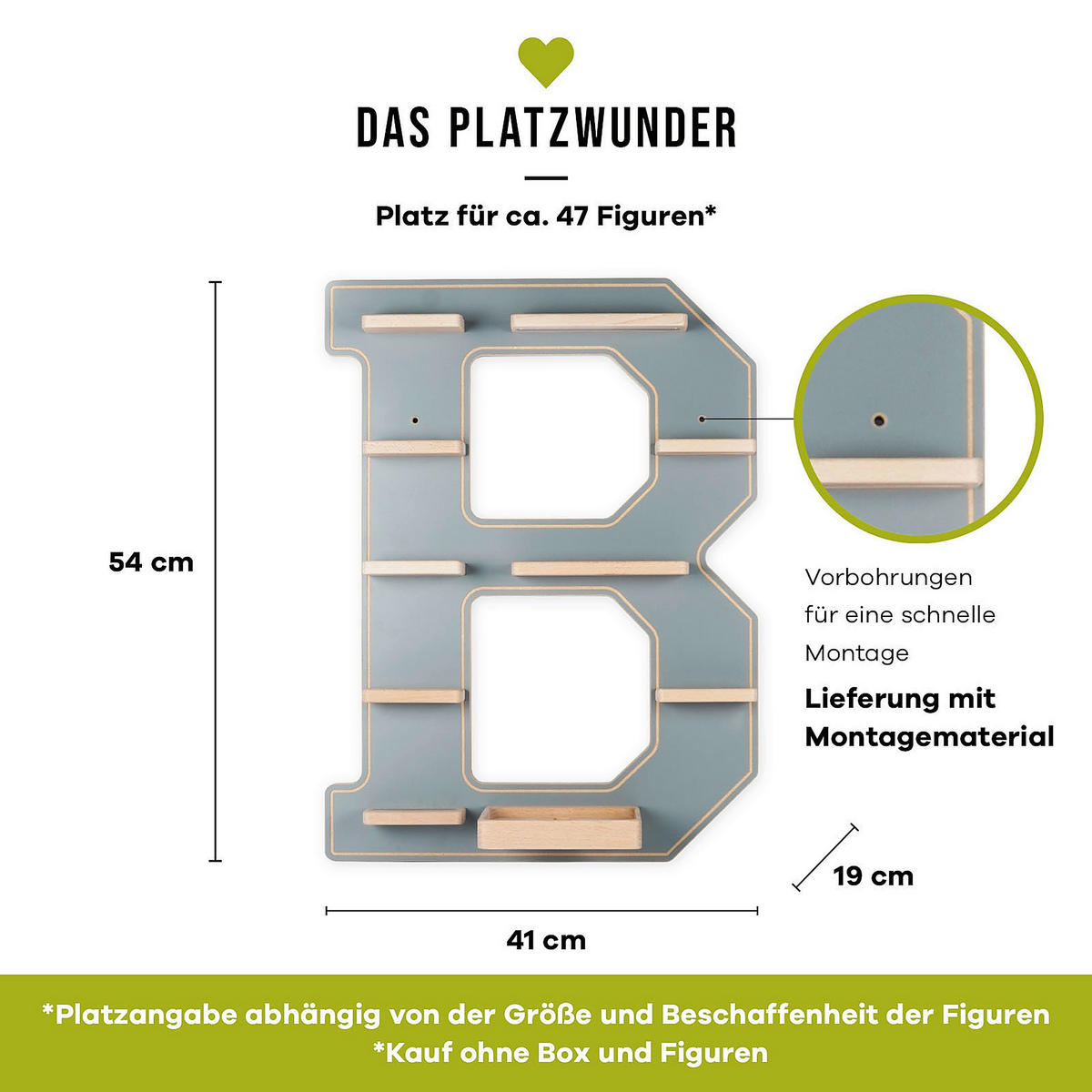 KINDERREGAL Grau  - Grau, MODERN, Holzwerkstoff (41/54/19cm) - MID.YOU