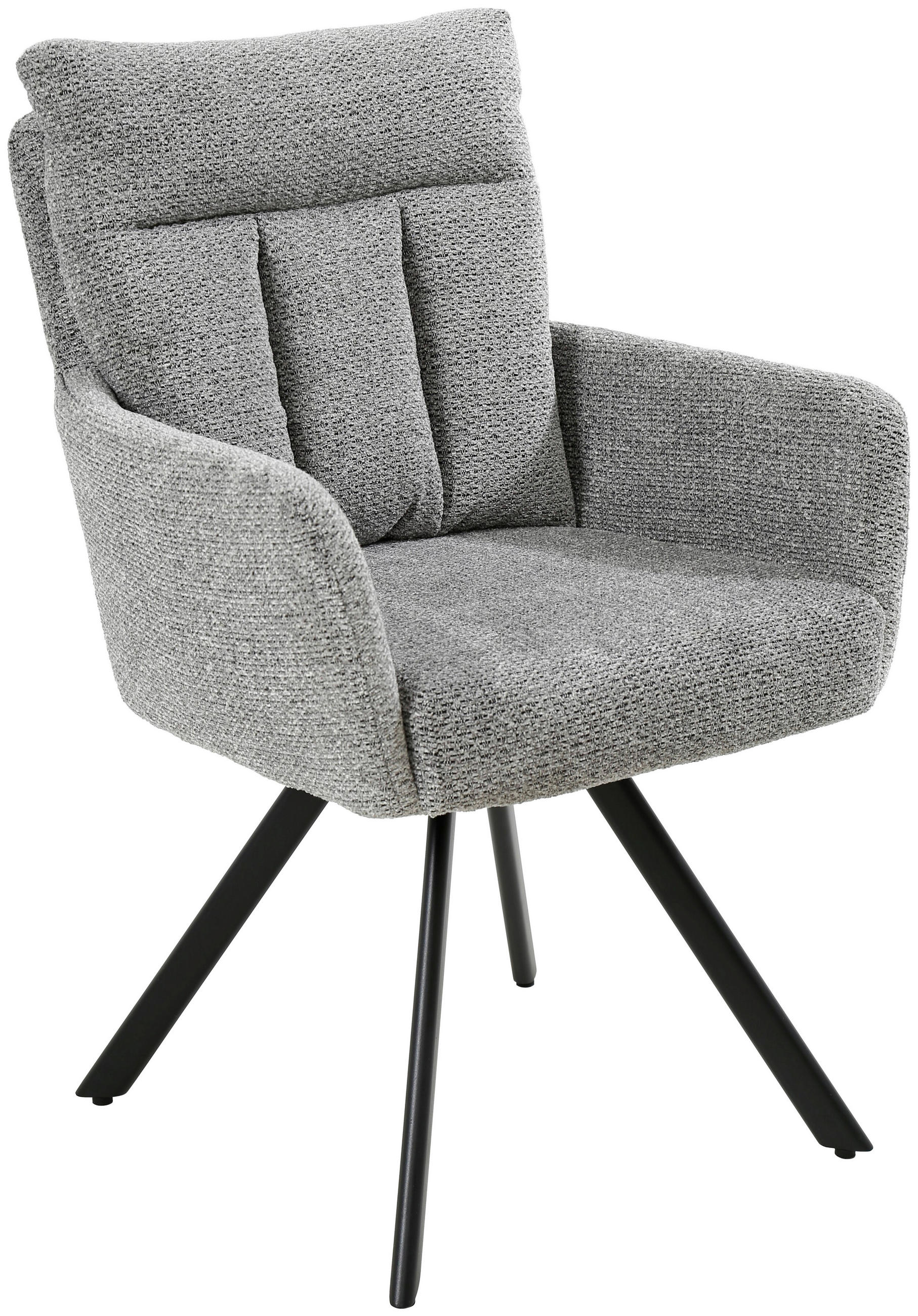 Scaun Cu Brațe din metal, textil, gri, negru - negru/gri, Design, metal/textil (60,5/92/67cm) - Carryhome