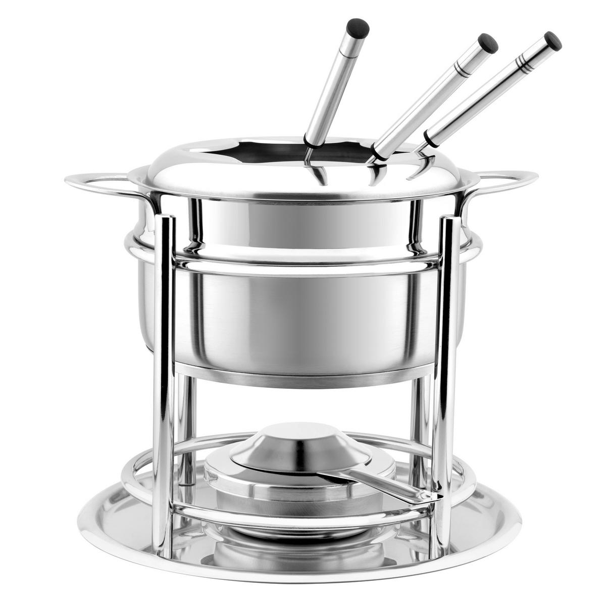 FONDUESET  - Edelstahlfarben, Basics, Metall (23/23/20cm) - moHA!