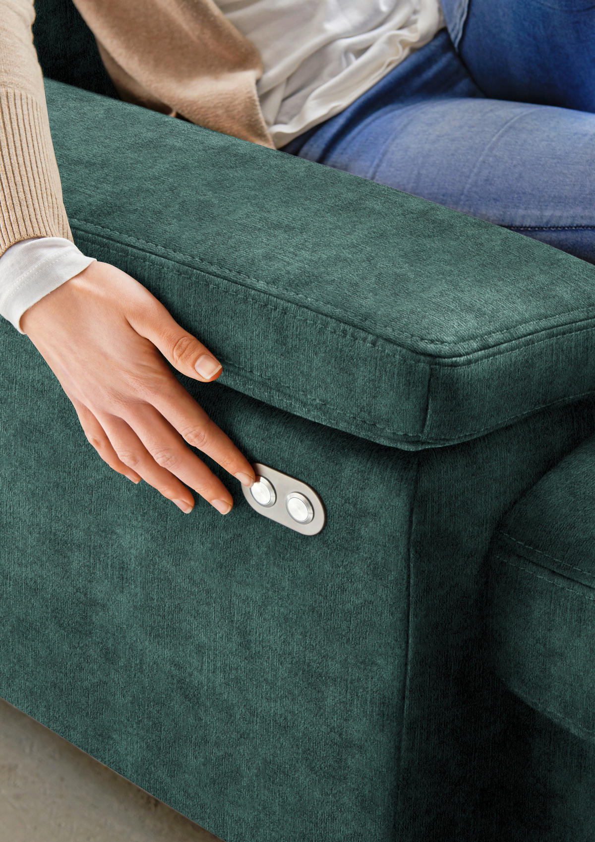 WOHNLANDSCHAFT in Velours Opal  - Eichefarben/Opal, Konventionell, Holz/Textil (167/316/235cm) - Beldomo System