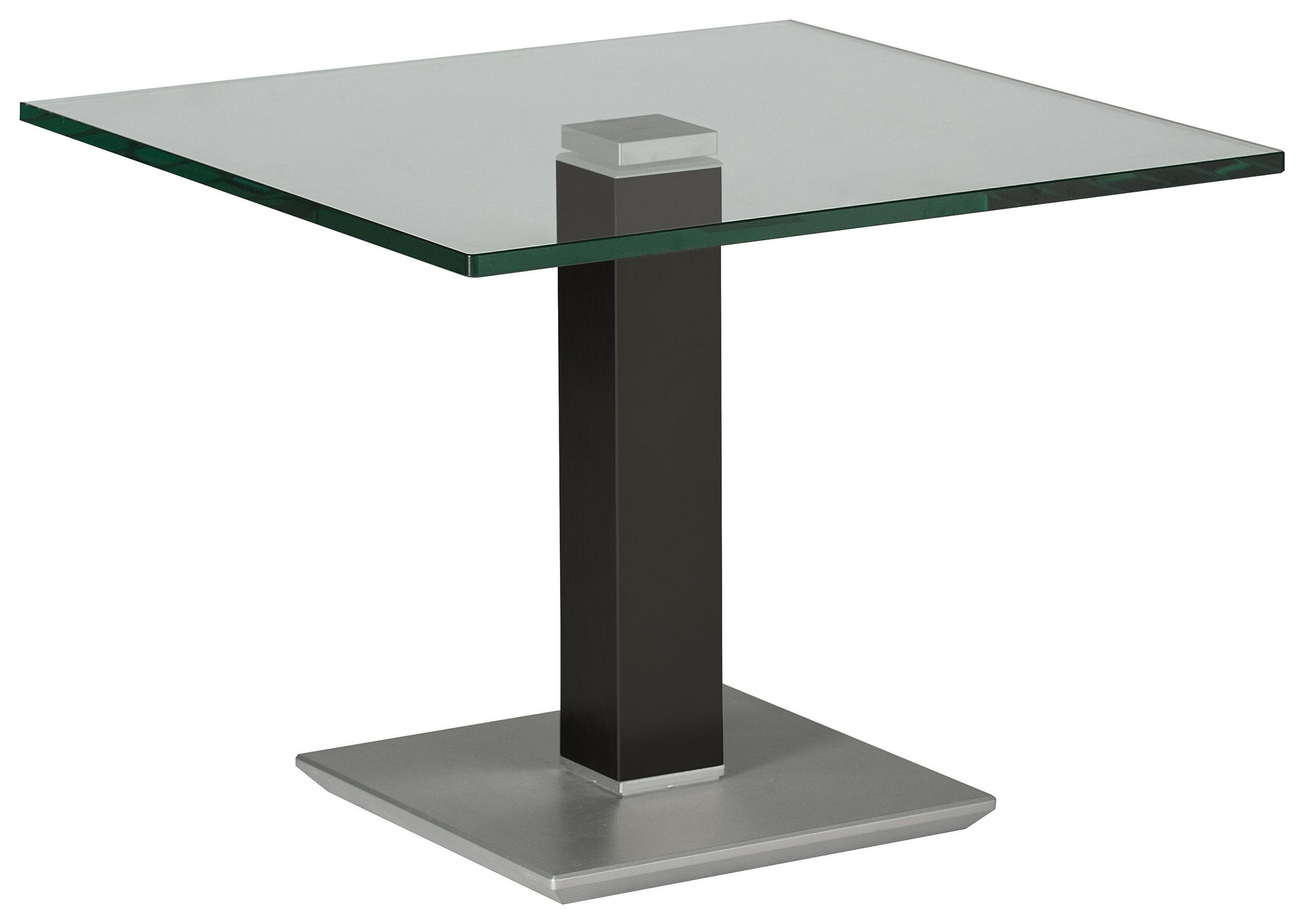 Beistelltisch in Metall, Glas 60/60/46-65 cm