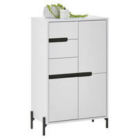 MIDISCHRANK 60/100/35 cm  - Schwarz/Weiß, Basics, Holzwerkstoff/Metall (60/100/35cm) - MID.YOU