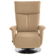 RELAXSESSEL in Leder Hellbraun  - Hellbraun/Edelstahlfarben, Design, Leder/Metall (78/112/85cm) - Cantus
