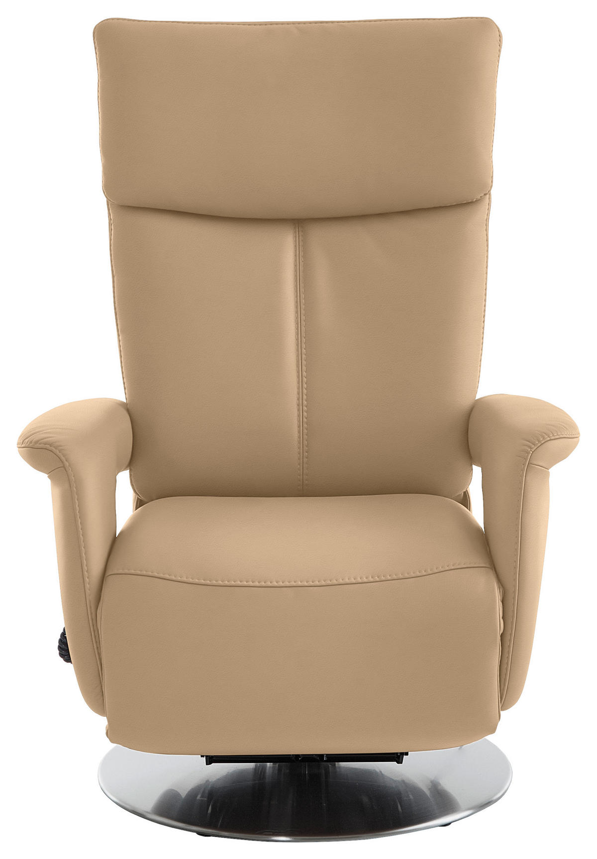 RELAXSESSEL in Leder Hellbraun  - Hellbraun/Edelstahlfarben, Design, Leder/Metall (78/112/85cm) - Cantus