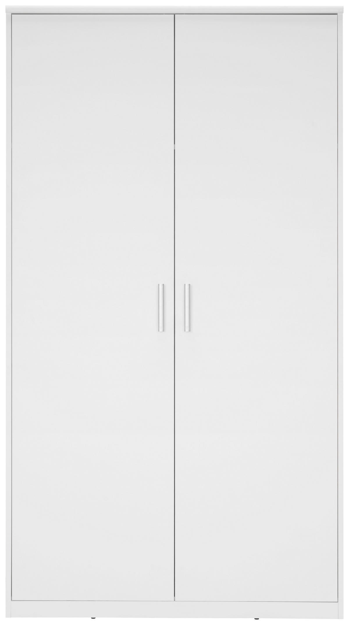 DREHTÜRENSCHRANK in Weiss  - Weiss/Silberfarben, Konventionell, Holzwerkstoff/Kunststoff (106/194/54cm) - Xora