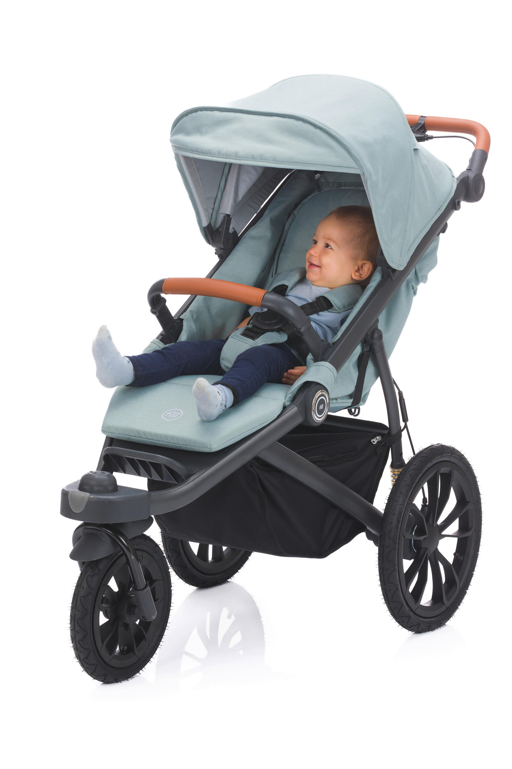 JOGGER Set Jogger Run  - Salbeigrün/Schwarz, Basics, Textil/Metall (125/57/107cm) - Fillikid