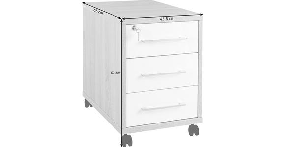 ROLLCONTAINER 43,8/63/65 cm - Silberfarben/Weiß, KONVENTIONELL, Holzwerkstoff/Kunststoff (43,8/63/65cm) - Voleo